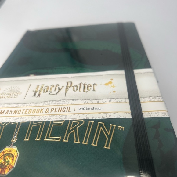 Harry Potter wizarding work slithering green notebook journal with pencil new - Picture 9 of 11